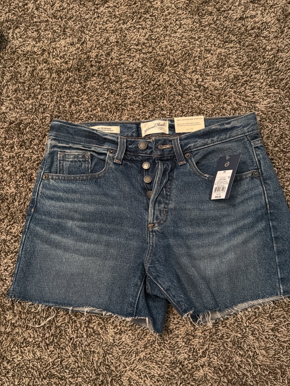Classic High-Rise Blue Denim Jean Shorts